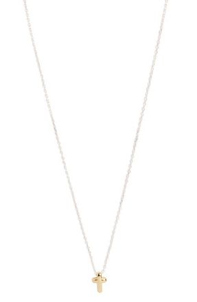 Argento Vivo Two-Tone Puffy Cross Pendant Necklace in Gold/Silver at Nordstrom