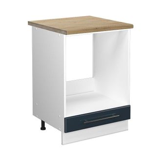 Vicco Armario Para Horno Empotrado Fame-line, Azul Oscuro Alto Brillo, 60 Cm, Et Roble, Vicco