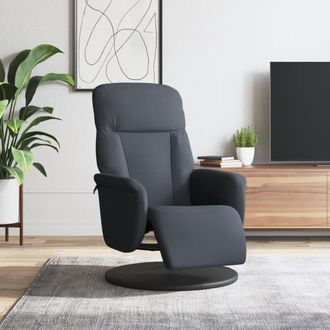 vidaXL Sill&oacute;n Reclinable Con Reposapi&eacute;s Terciopelo Gris Oscuro Vidaxl
