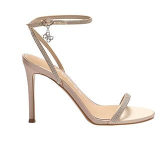 Guess Schoenen, Dames, Beige, 39 EU, Katoen, Charmer Strass Sandalen