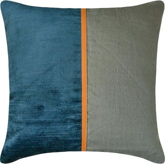 OEM Fundas De Almohada Decorativas Homecentric De 56 Cm X 56 Cm, De Pana Azul Y Lino, Ideales Para Sof&aacute;s. C&oacute;modas Fundas De Almohada De Pana Azul