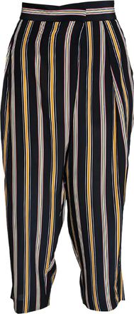 Chloé Pantaloni a righe in seta - Nero