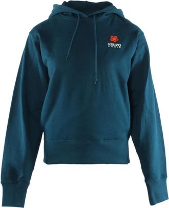 Kenzo Boke Crest Classic Hoodie - Dames - Hoodies - Blauw - M - Katoen - Hoodies & sweatvesten