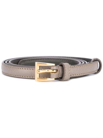 Prada Grey Logo Buckle Belt