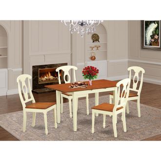 East West Furniture 5 Pc Table and chair set for 4-Table and 4 Dining Chairs