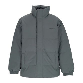 Carhartt Work in Progress Down Jacket High Collar - Heren - Gewatteerde jassen - Grijs - XL - Polyester - Jassen