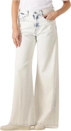 Diesel Jeans, Dames, Wit, W30 L32, Katoen, Retro Flared Jeans in Lichtblauw
