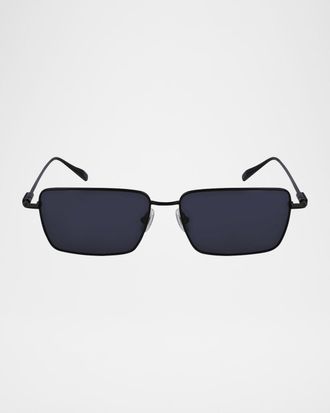 Ferragamo Men & apos;s Gancini Evolution Metal Rectangle Sunglasses