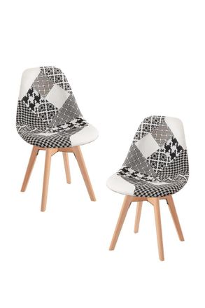 Regalos Miguel Regalos Miguel - Packs Sillas Comedor - Pack 2 Sillas Synk Patchwork - Patchwork Blanco Y Negro