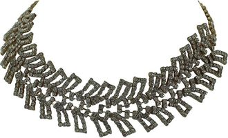 Olivia Welles Galia Multi-Stone Collar Necklace in Gold-Clear at Nordstrom Rack