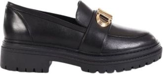 Michael Kors Parker Leren Loafer - Dames - Loafers - Zwart - 37 EU - Leer - Schoenen