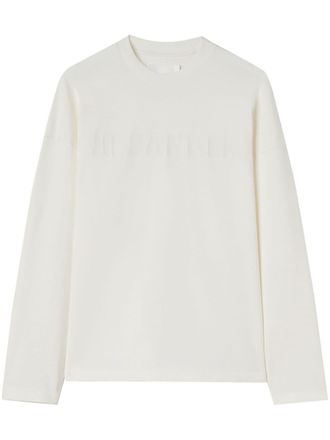 Jil Sander logo-print long-sleeve T-shirt - women - Cotton - M - White