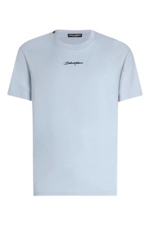 Dolce & Gabbana EMBROIDERED BRANDING T SHIRT Size: 50, colour: BLU