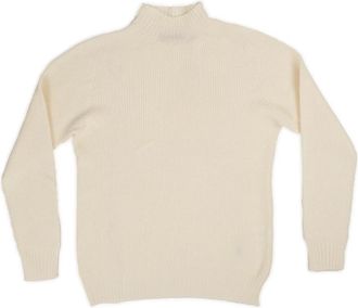 La Fileria Gebreide coltrui - Heren - Coltruien - Wit - 2XL - Wol - Truien & Vesten