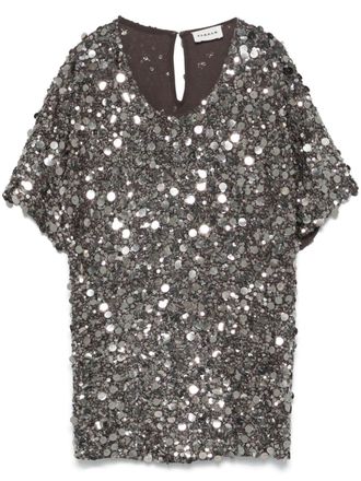 P.A.R.O.S.H. sequin-embellished T-shirt - Grey