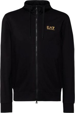 Emporio Armani Core Identity Katoenen Rits Hoodie - Heren - Sweatshirts & Hoodies - Zwart - Maat: 2XL Katoen