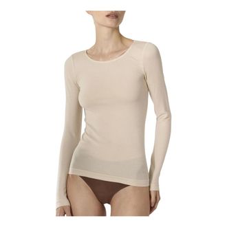 Wolford Maglia Manica Lunga in Lana Pura - - Tops - Donna - Beige - M