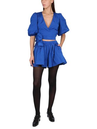 Red Valentino Adjustable Taffeta Blouse - Blue