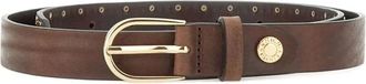 Gianni Chiarini Cintura in pelle con borchie - Marrone