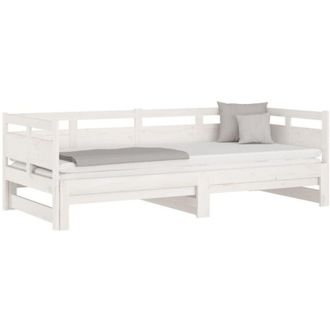 vidaXL Vidaxl - Sofá cama extraíble madera maciza de pino blanco 2x(80x200) cm
