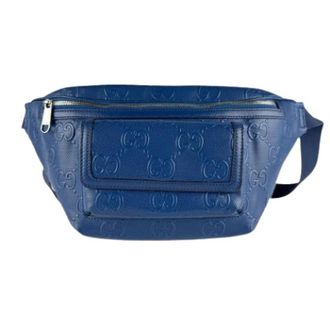 Gucci Pre-owned Vintage Belt Bag (Fanny Pack) - Heren - Vintage Heuptassen - Blauw - ONE Size - Leer - Vintage