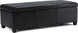 Simpli Home Avalon 48In Contemporary Rectangle Storage Ottoman Bench