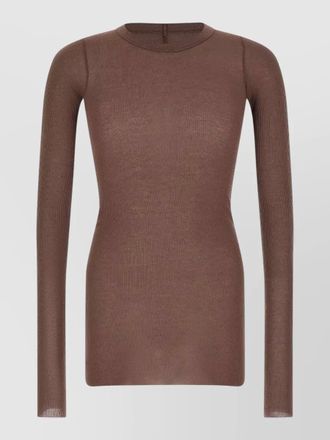 Rick Owens long sleeve rib knit sheer top