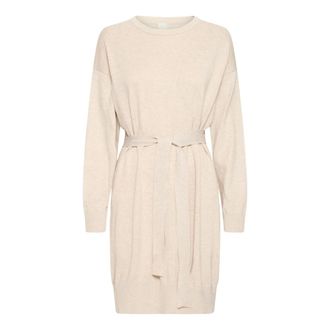Ichi Vestido de Punto - Dresses - Mujer - Beige - XL