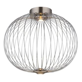 Netlighting Galway 50cm Globe Ceiling Light Nickel Matt LED 3000K in Grey