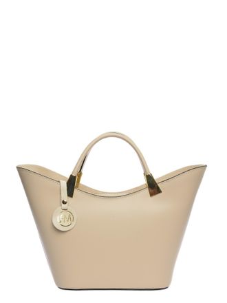 Roberta M Beige Rundleer Tas