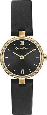 Calvin Klein Reloj Con Correa De Piel Chapada En Oro Gleam