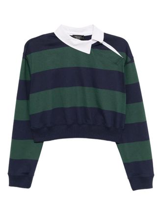 A.W.A.K.E. twisted collar rugby jersey - women - Organic Cotton - S - Green