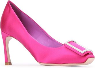 Roger Vivier Womens Trompette Strass Pump Pink Satin
