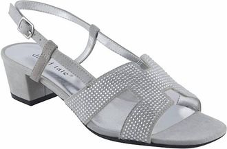 David Tate Womens Amber Sandal In Suede Silver