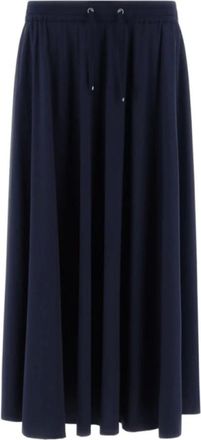 Herno Rokken, Dames, Blauw, M, Nylon, Blauwe Rok met Elastische Tailleband