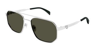 Alexander McQueen Green Pilot Mens Sunglasses AM0458S 003 58