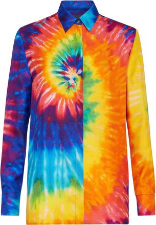 Philipp Plein Silk Shirt Printed Tie dye