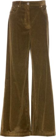Pinko Wide Trousers, female, Green, W26, Green Denim Trousers