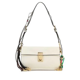 Prada White Leather Small Prada Soft Sound Shoulder Bag