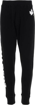 Dsquared2 Joggerbroek met zijlogo - Heren - Sweatpants - Zwart - 2XL - Katoen - Broeken