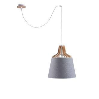Netlighting Ivone Dome Pendant Ceiling Light Grey 38cm 1x E27 200cm Wire