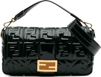 Fendi Pre-owned Womens Baguette Shoulder Bag - Dark Green Leather - One Size