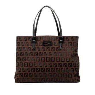 Fendi Pre-owned Tote Bags, female, Brown, Size: ONE SIZE Pre-owned Canvas Tote