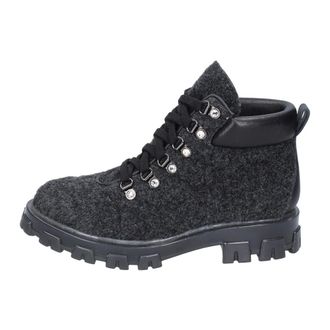 Stokton Lace-up Boots, female, Black, Size: 7 US Textile Ankle Boots for Women