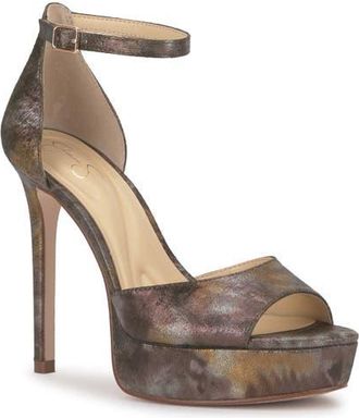 Jessica Simpson Sohilea Ankle Strap Platform Sandal in Metallic at Nordstrom, Size 8.5