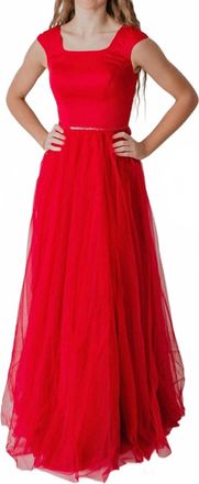 Madison James Kiana Gown In Red