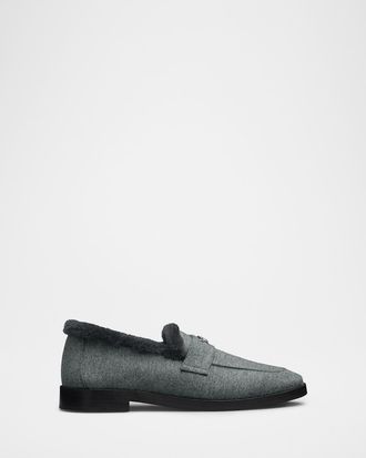 Bougeotte Aspen Flannel Shearling-Lined Loafers