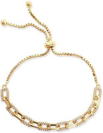 Suzy Levian Pav&eacute; Bolo Slider Bracelet in Yellow at Nordstrom Rack