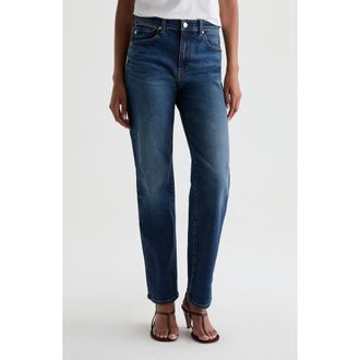 AG - Adriano Goldschmied Brinley Mid Rise Straight Leg Jeans in Night Cap at Nordstrom, Size 27