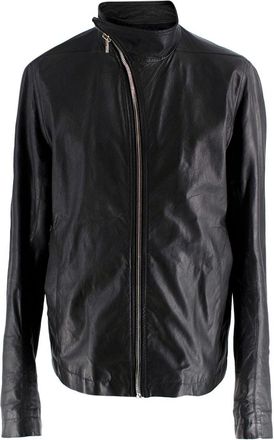 Rick Owens Mollino Biker Leather Jacket In Black Size XL